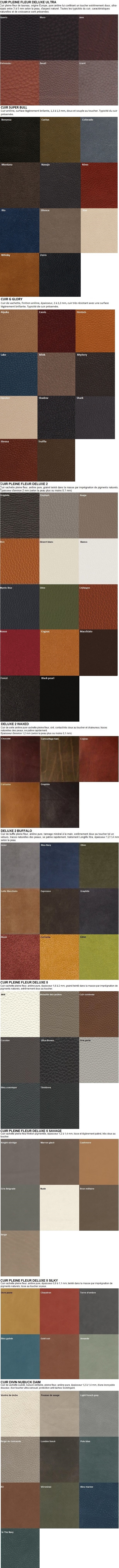 Palettes cuirs pleine fleur Deluxe Seanroyale